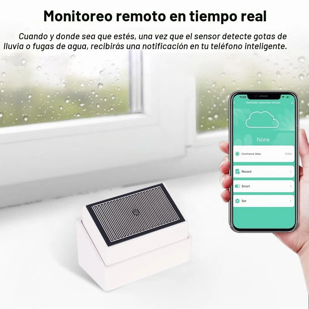 Haozee Tuya Zigbee - Sensor de lluvia con sensor de luz, requiere TUYA HUB, soporta Zigbee2mqtt Home Assistant, IPX4 impermeable para uso en exteriores