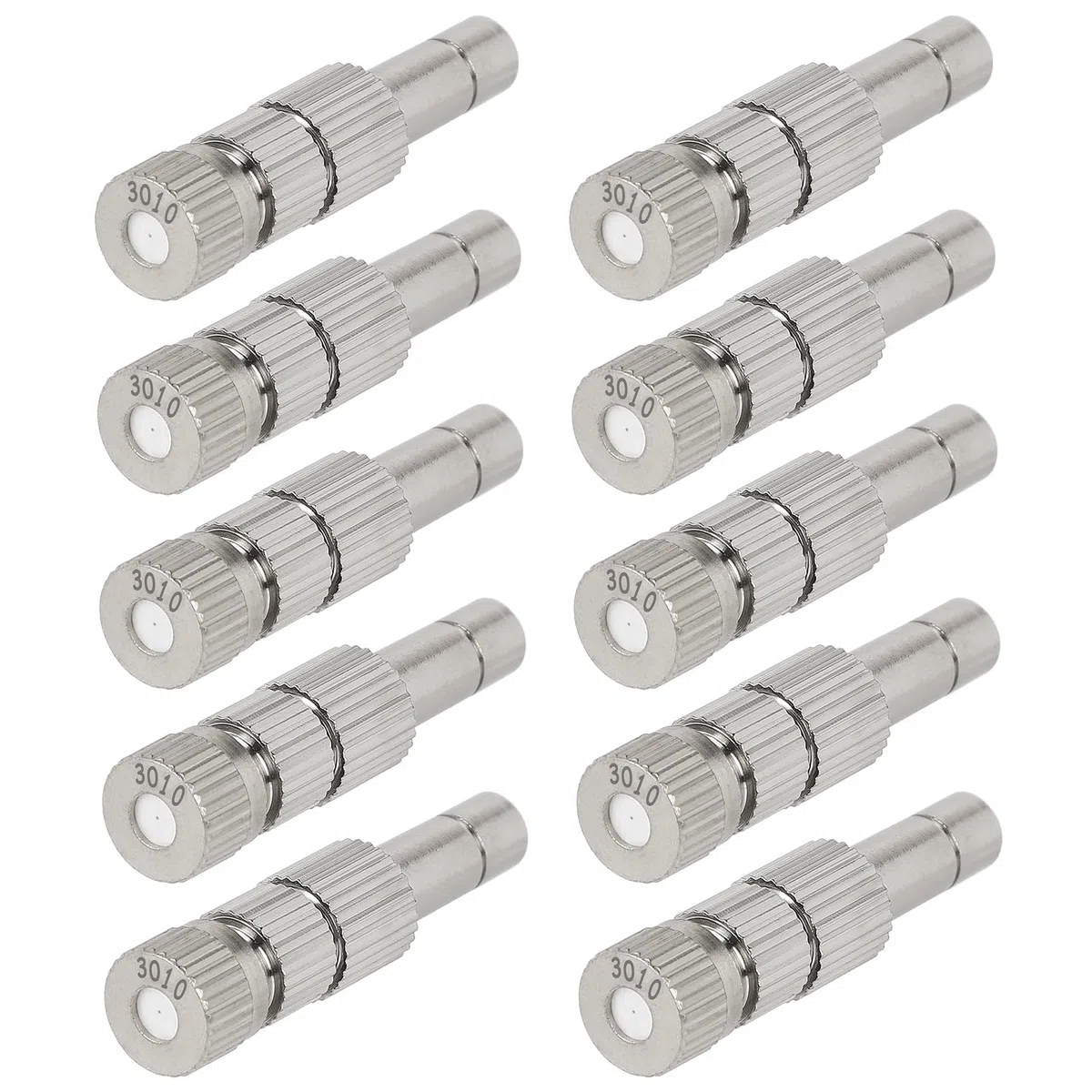 EFUTURETIME 10 x Boquilla de Niebla de Baja Presión 0,3 mm, Boquillas de Niebla Cerámica de Latón Boquillas de Pulverización con Filtro para Conector de 6 mm