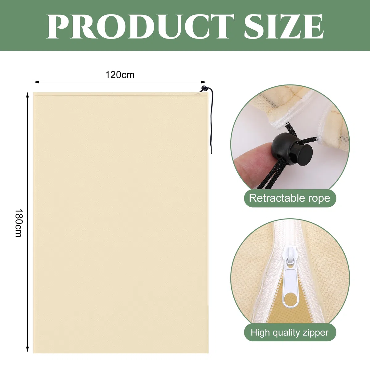 GIONAR 2 Piezas Funda para Plantas, Cubiertas de Protección contra Heladas de Plantas, Funda para Plantas para Invierno, Bolsas de protección Vegetal para Proteger Las Plantas 180 x 120cm