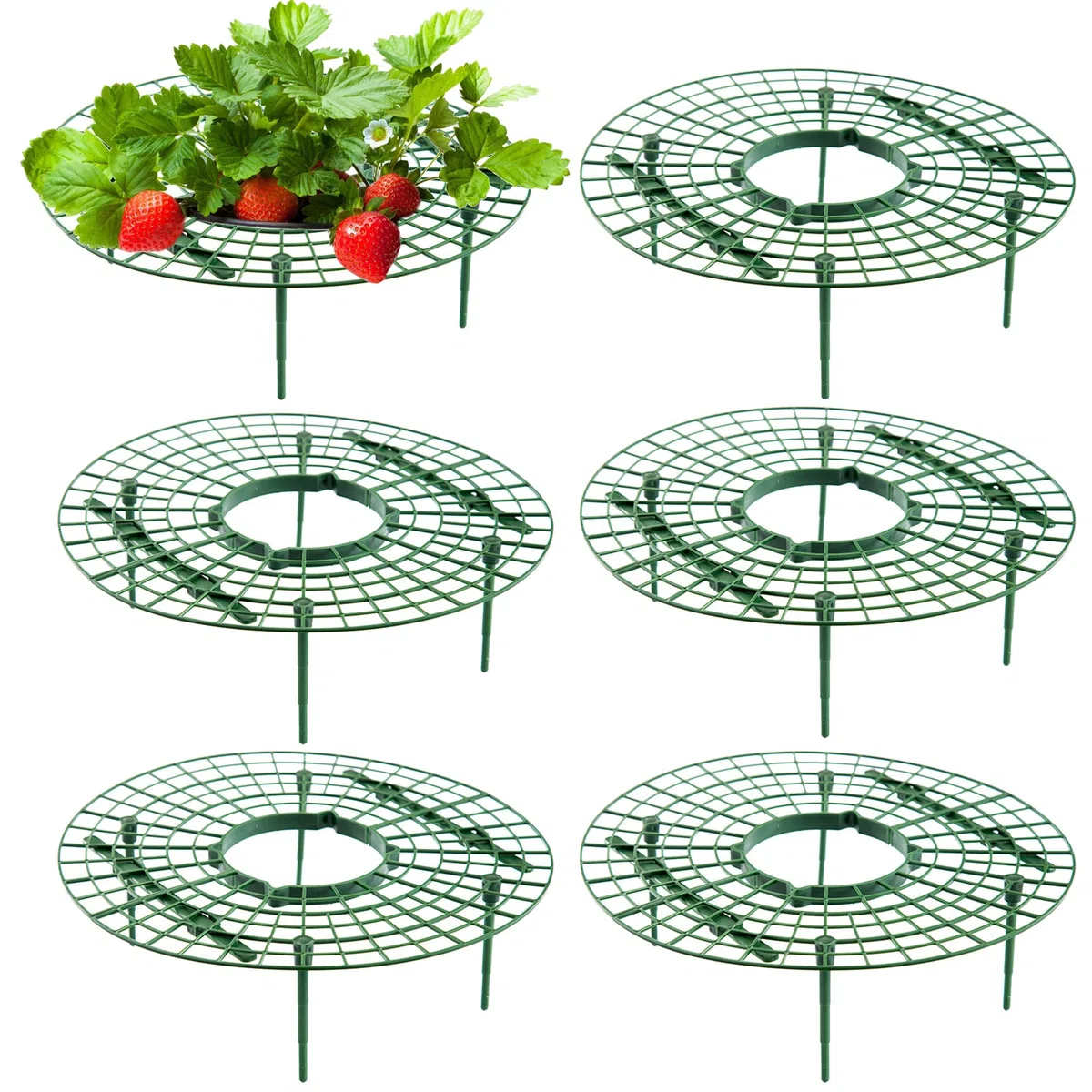 10 Piezas Soporte Plantas de Fresa, Removible Soporte para Fresas, Soporte de Planta Plástico Marco Plantación para Evitar Que Las Fresas Verduras Flores Plantas se Pudran,Marco de Soporte para Fresas