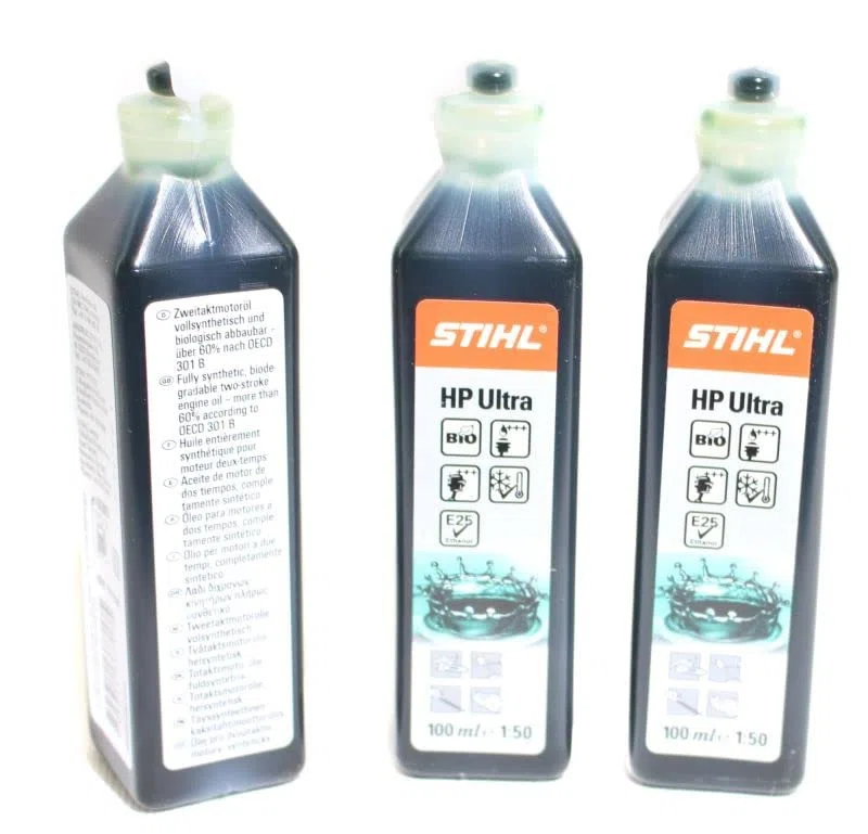 Stihl HP Ultra 100 ml One Shot 2 tiempos aceite parte no. 0781 319 8060 Pack de 3
