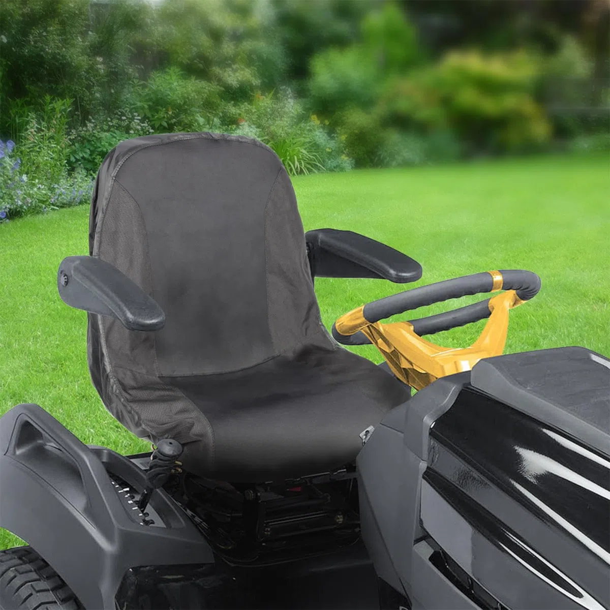 Funda para asiento de tractor - Funda impermeable para asiento de tractor, protector de asiento para cortacésped | Funda para asiento de tractor para cortacésped con bolsillos de almacenamiento, funda