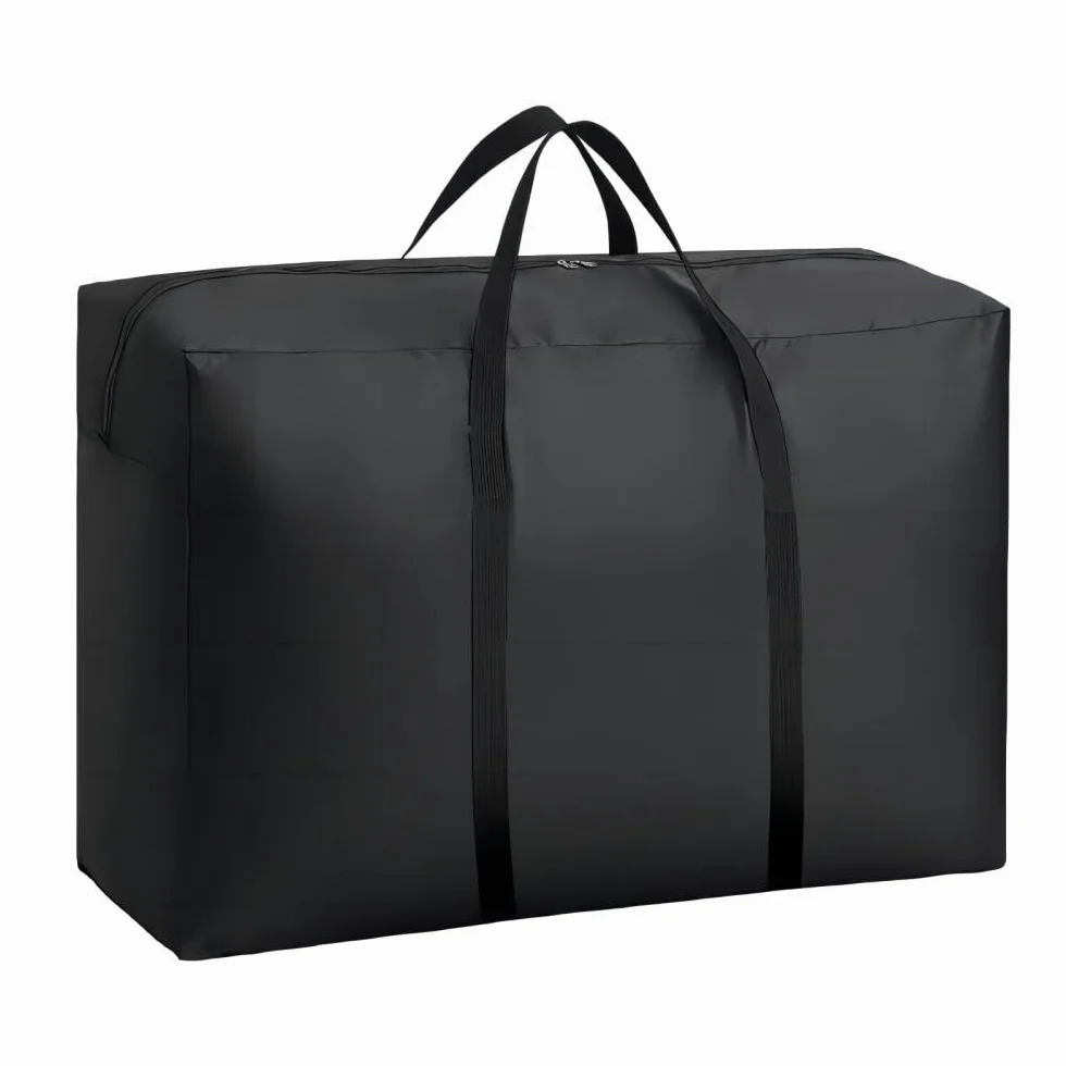 Bolsa de Almacenamiento Impermeable150L, 1 Piezas Bolsa de Almacenamiento para Cojines Jardín, Bolsa de Mudanzas Oxford Recubierta de Poliéster 420D(L100xW27xH56cm, Negro)