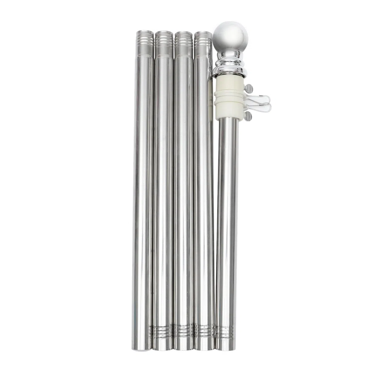 Yardenfun 1 juego Mástil de Bandera Inoxidable Anillo Giratorio y Resistente la Corrosión Kit para Jardín y Exterior