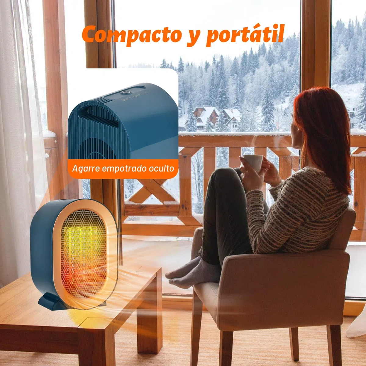1200W Calefactor Bajo Consumo, Calentador Cerámico Silencioso,Protección contra el sobrecalentamiento/Automatic Shut-Off, Calefactor Electrico Para 20m2, baño, Oficina, Hogar, Dormitorio