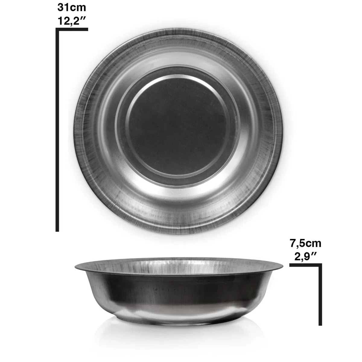Cuenco galvanizado para plantar, decoración de jardín, exterior, mini estanque, balcón, mini estanque, 31 cm