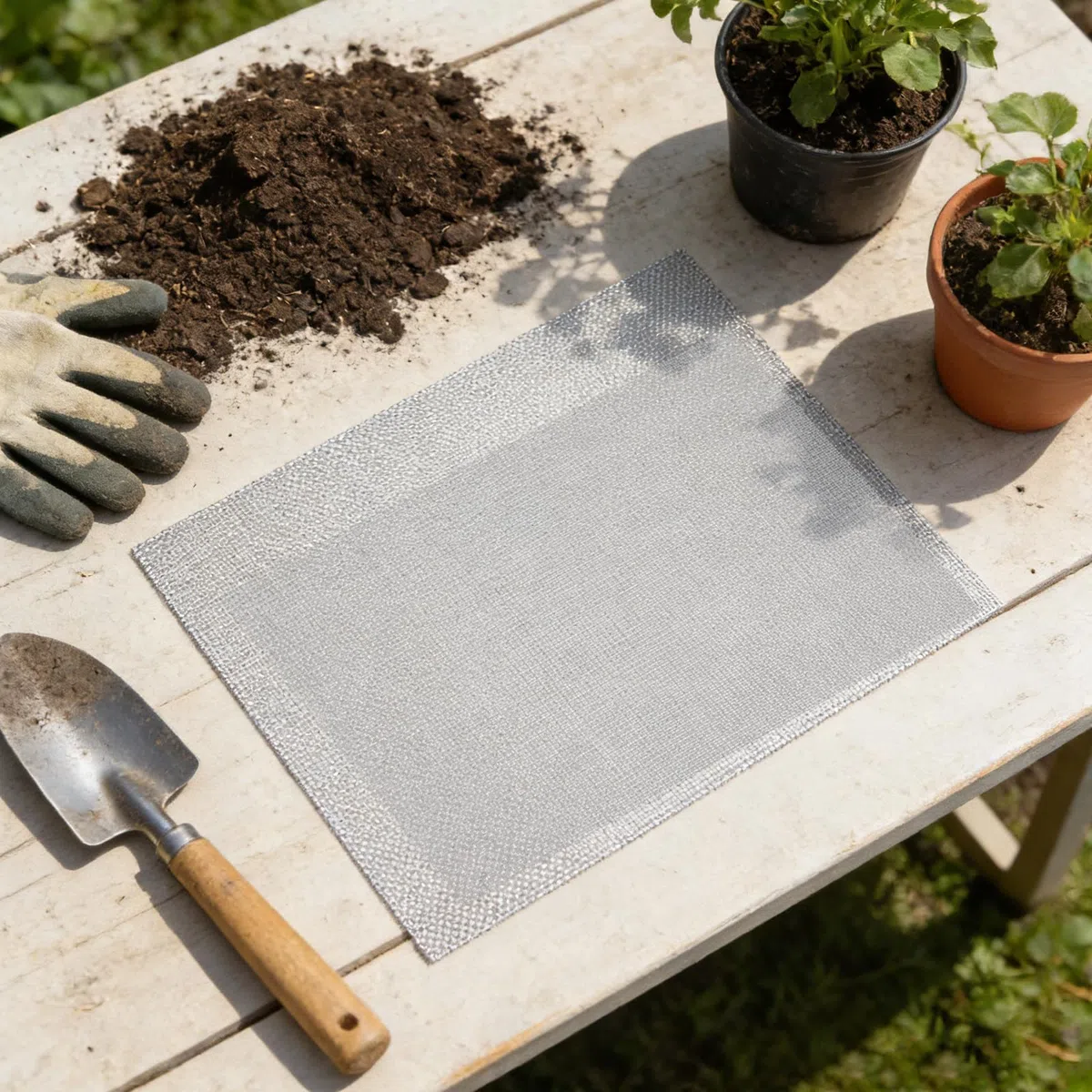 TOYANDONA 4 Piezas Revestimiento de Malla de Acero Inoxidable 20 Mesh para Bandeja de Germinación, Tapete Reutilizable Circulación de Aire Mejorada para Plantas y Brotes en Jardín