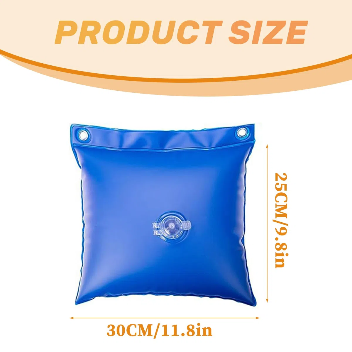 Qivine Cojín de Invierno para Piscina, 12 Piezas 30 x 25 cm Cojines de Piscina Invernación de Fijación, Cojín de Aire para Cubierta de Piscina sobre el Suelo