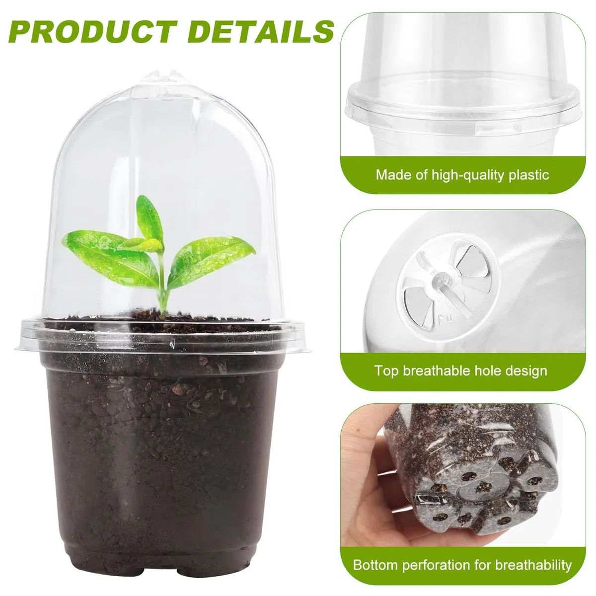 15 macetas de cultivo, macetas con tapa, 15 × 9 cm, con 15 etiquetas, 3 herramientas de jardín, juego de herramientas para semillas, plántulas, suculentas