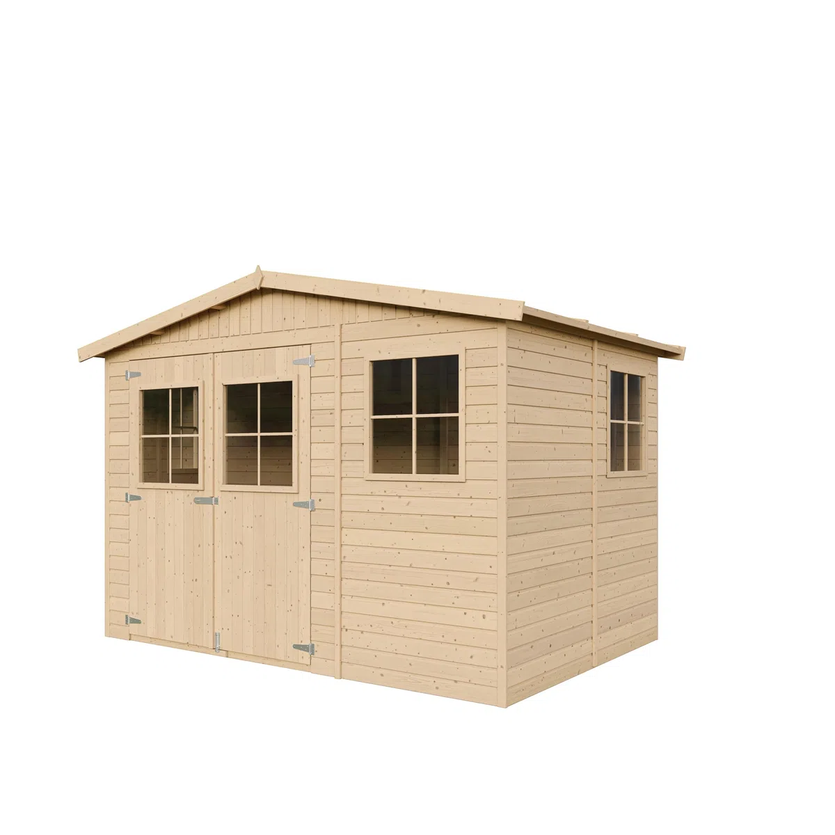 Caseta de Jardín Exterior de Madera 6,03 m², Cobertizo para Bicicletas, Caseta de Almacenamiento, Pared de 17 mm, Ventana, TIMBELA M334+M334G
