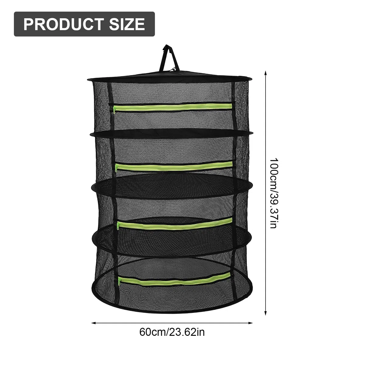 HENGBIRD Red de secado para hierbas, 4 capas, secador de hierbas, plantas, estante de secado colgante, cremallera plegable para colgar, red de secado plegable para plantas, especias, verduras (4 capas