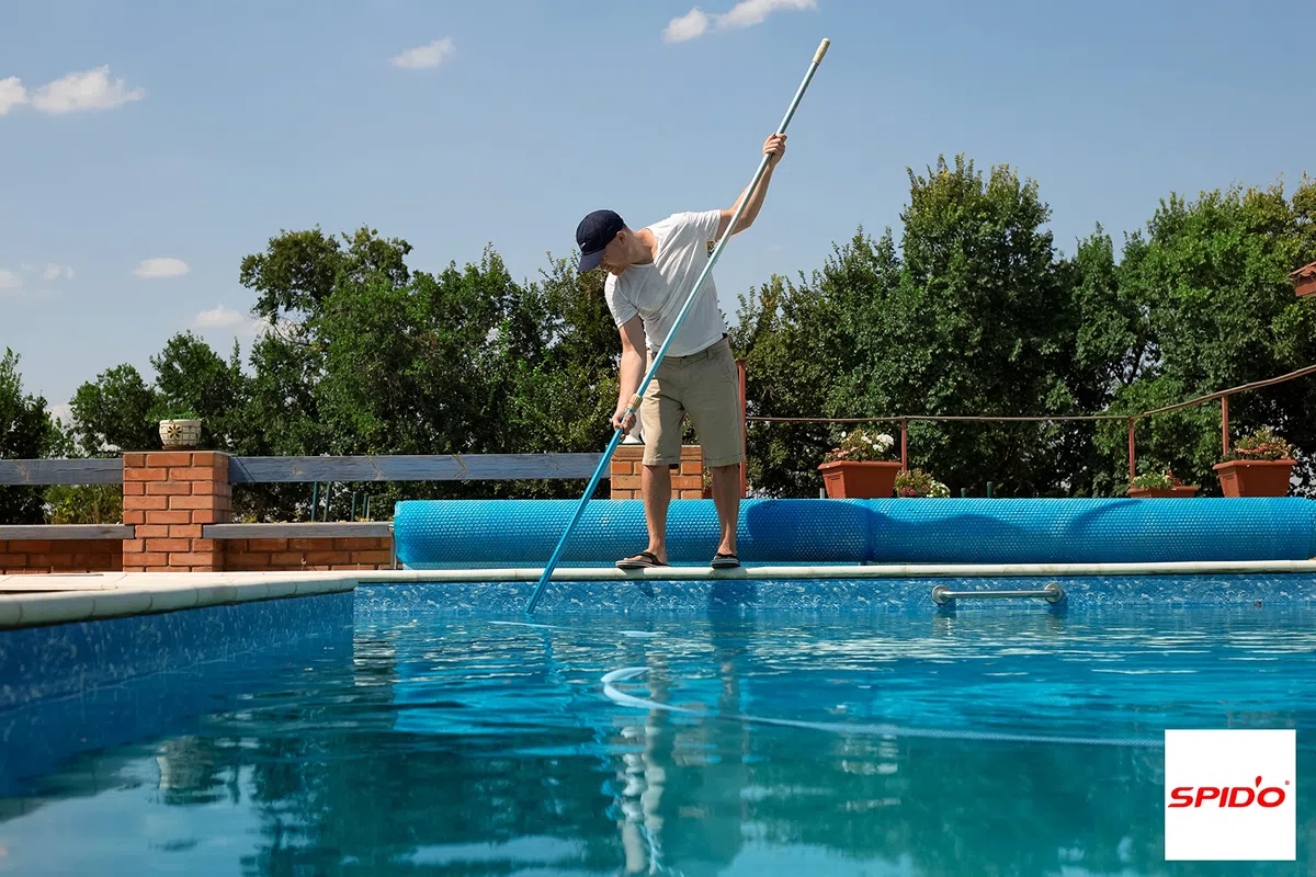 Spid'O 2976 - Cabezal de Escoba Triangular para Piscina, Azul, 12 x 27 x 22 cm