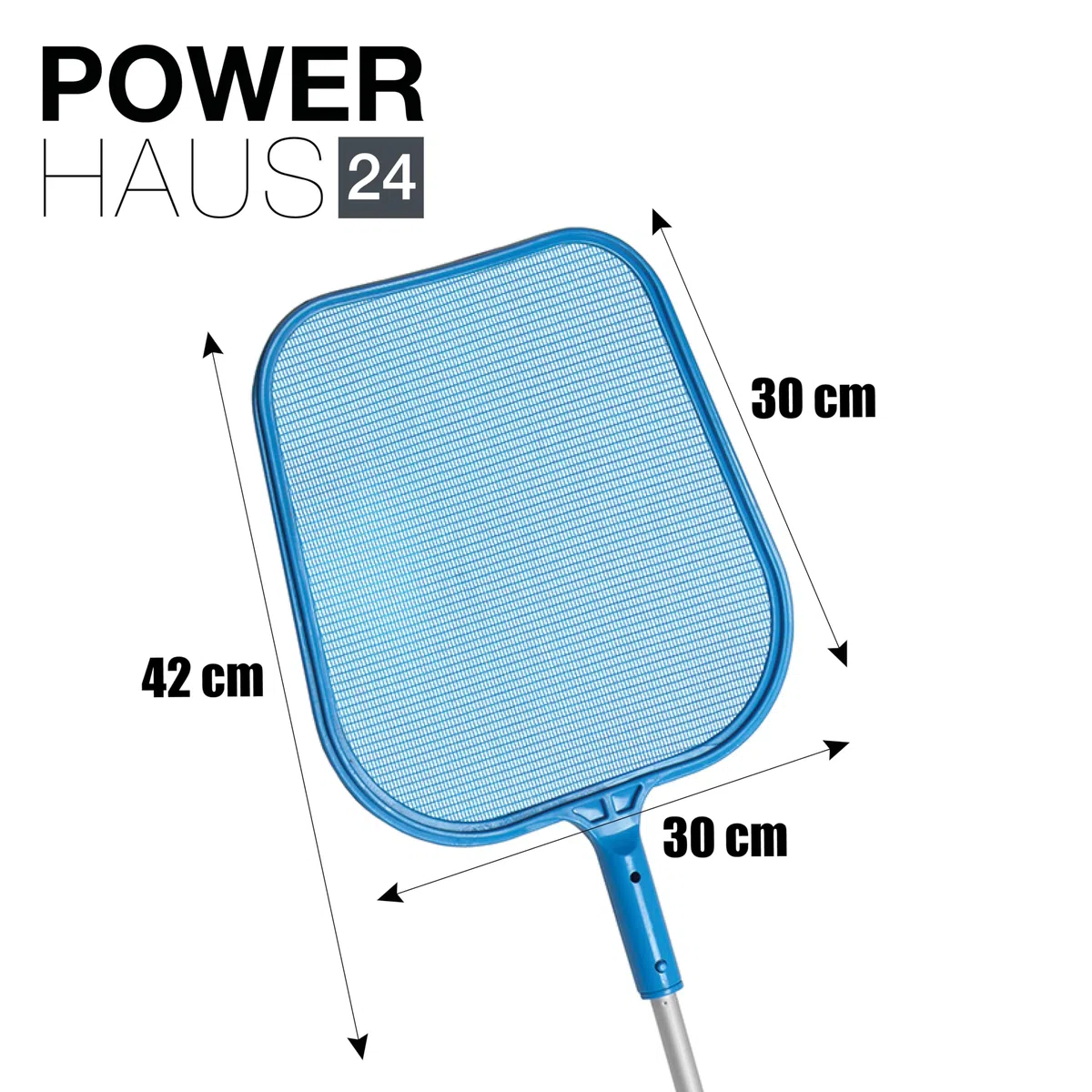POWERHAUS24 Sacadera Set, Hojas de y Suelo Plus Aluminio telescópico Barra 3 cm de diámetro, 2 Piezas, Barra Extensible hasta Aprox. 120 cm, Muy Estable, Top Calidad.
