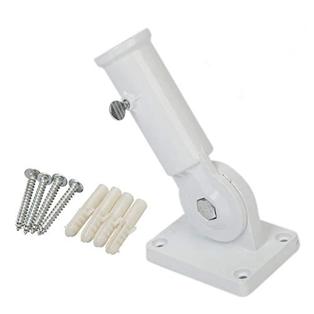 iwobi 1pcs Soporte de Soporte de Poste de Bandera, Titular de mástil de Bandera Montaje en Pared asta de Bandera del Metal Ajustable con Tornillos