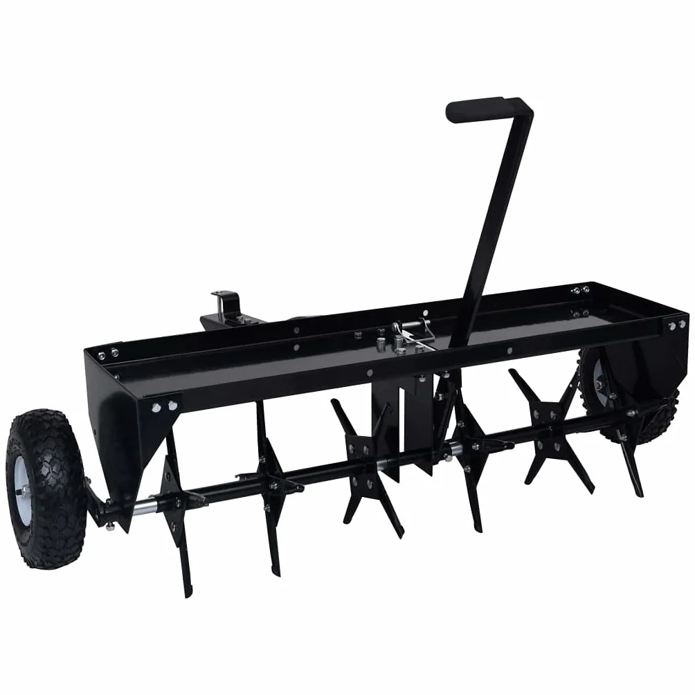 Aireador de césped para cortacésped de 102 cm con rodillo de acero, aireador de suelo, para césped y zonas verdes, fácil montaje, incluye acoplamiento universal