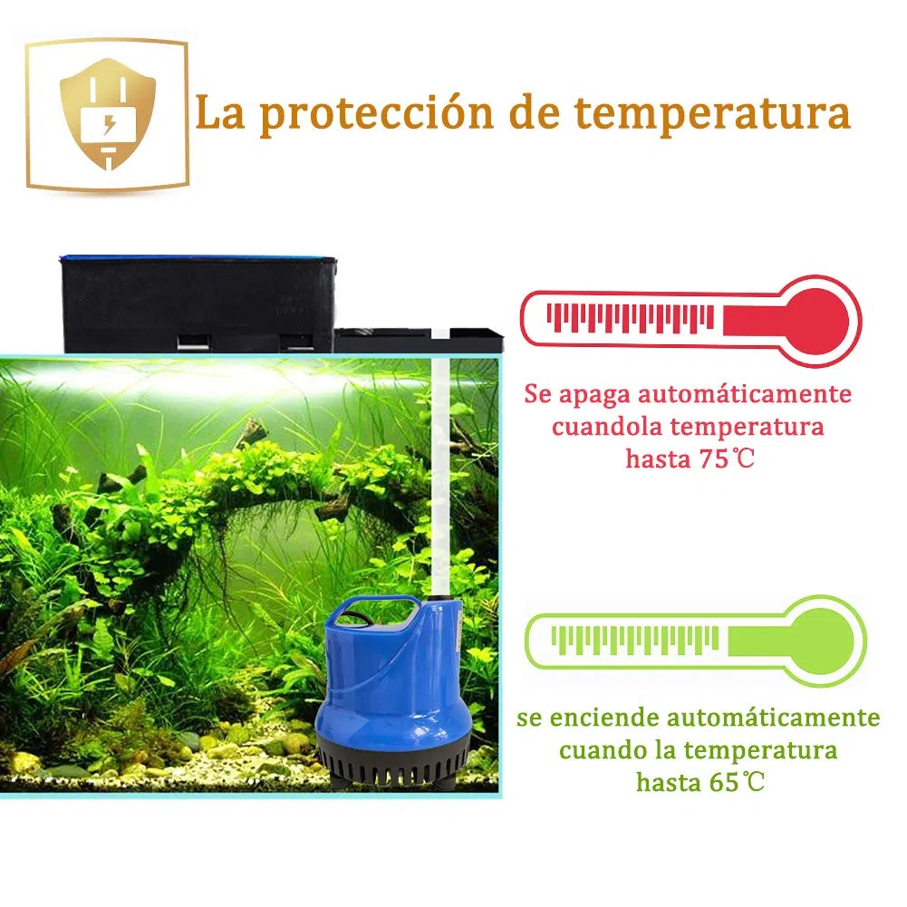 Bomba de Agua Sumergible 1200L/H 25W con 3 Boquillas Bomba de Agua para Fuente Acuario Estanque Pecera Ultra Silencioso Circulación de Agua Dulce y Marino 1.8m de Altura - Azul