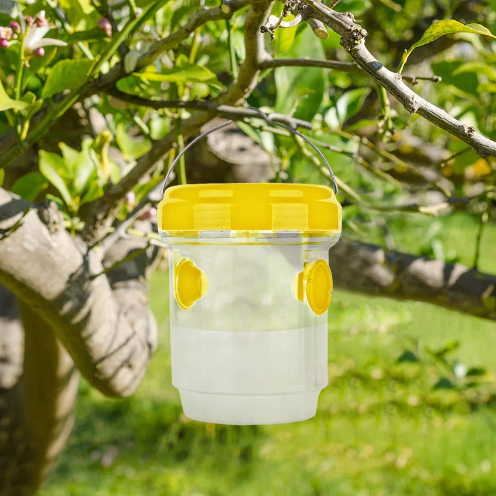 4 Piezas Trampa Avispas Exterior Jardin Balcon, Trampa Avispas Asiaticas, Trampa Botella Redondo Para Moscas Fruta Drosófila Mosquitos Insecto, Para Atrayente Cebo Liquido Colgante Reutilizable