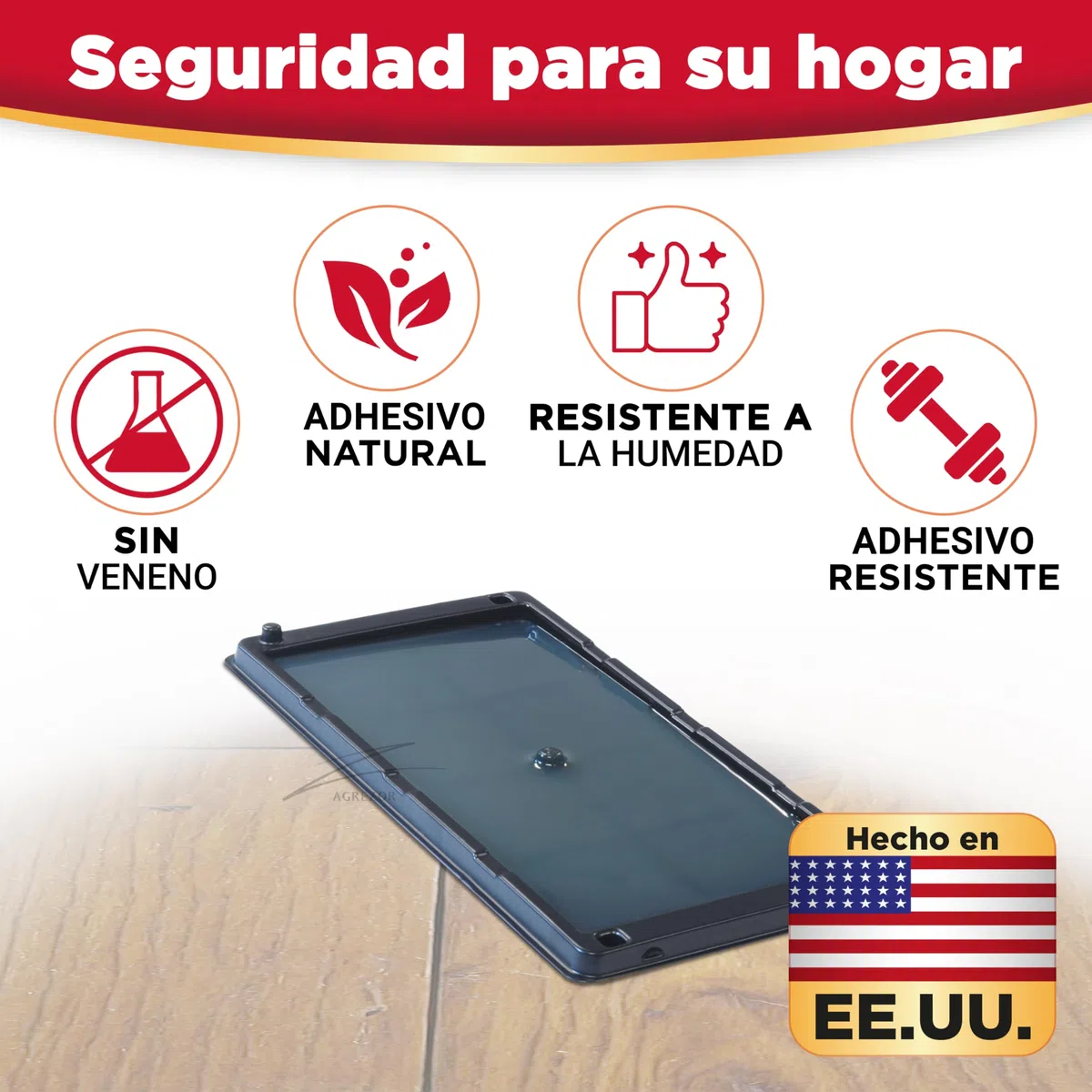 Catchmaster 4X Trampa para Ratas y Ratones - Sin Veneno - Adhesivo para Ratas Grandes - Pegamento Potente para Atrapar - Trampas efectivas para Ratones