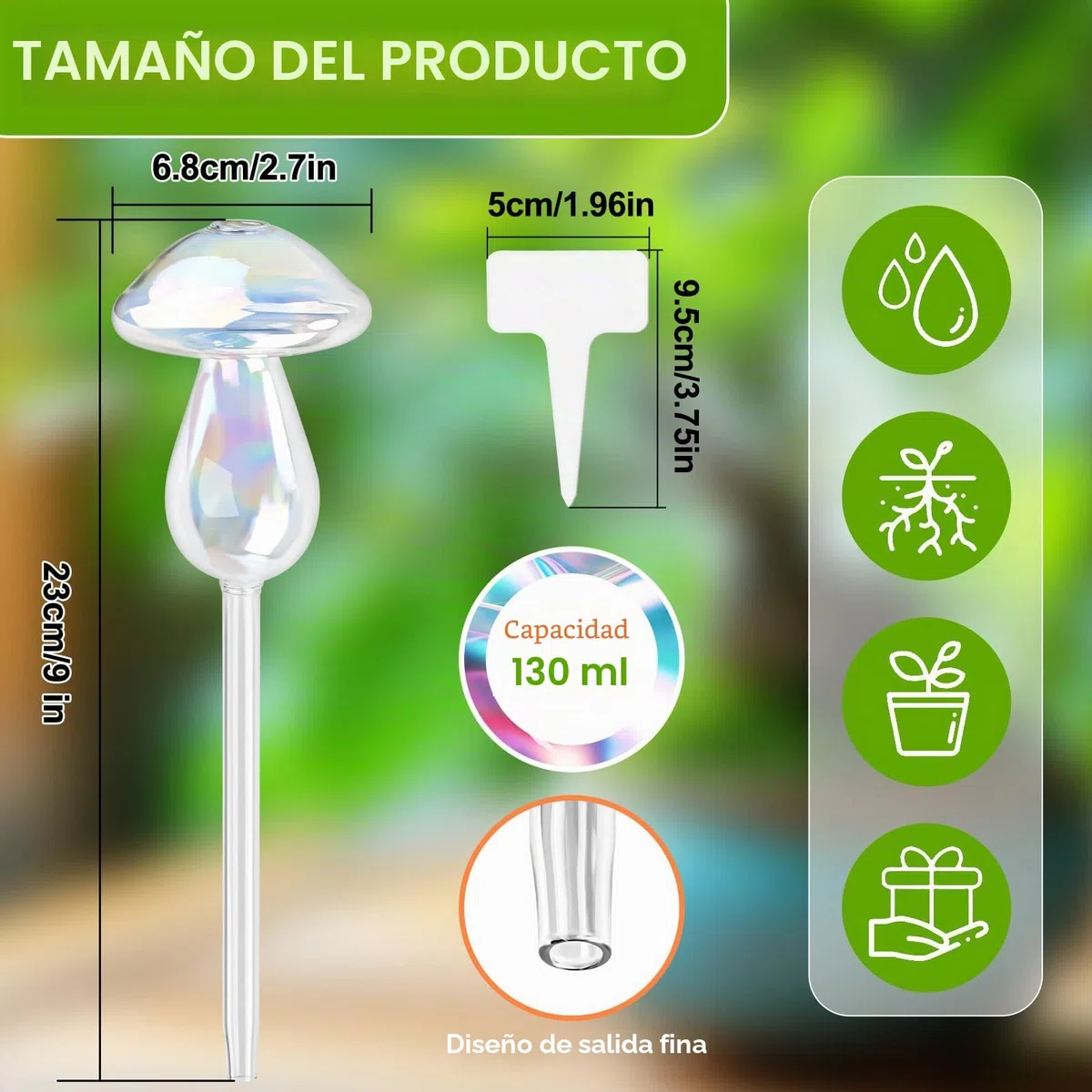 4 Piezas Bolas de Riego de Plantas, Globos de Riego para Plantas en Forma de Seta, Dispositivo Automáticos de Riego, Bolas de Riego para Macetas para Plantas de Interior/Exterior/Balcones
