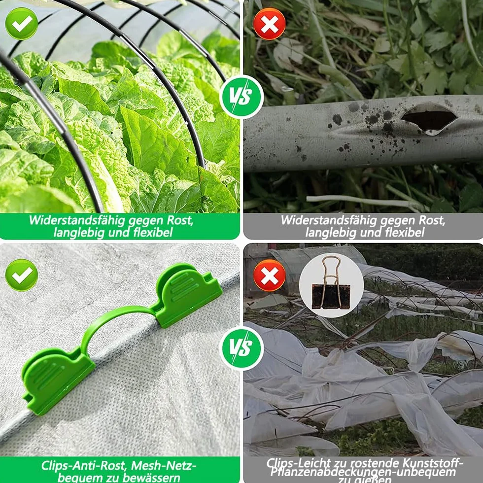 Anyingkai GardenAros De Invernadero,Garden Tunnel,Túnel Invernadero De Plastico,Aros De Soporte De Jardin,Túnel para Plantas,Aros De Invernadero para Cultivar Túneles (50PCS)