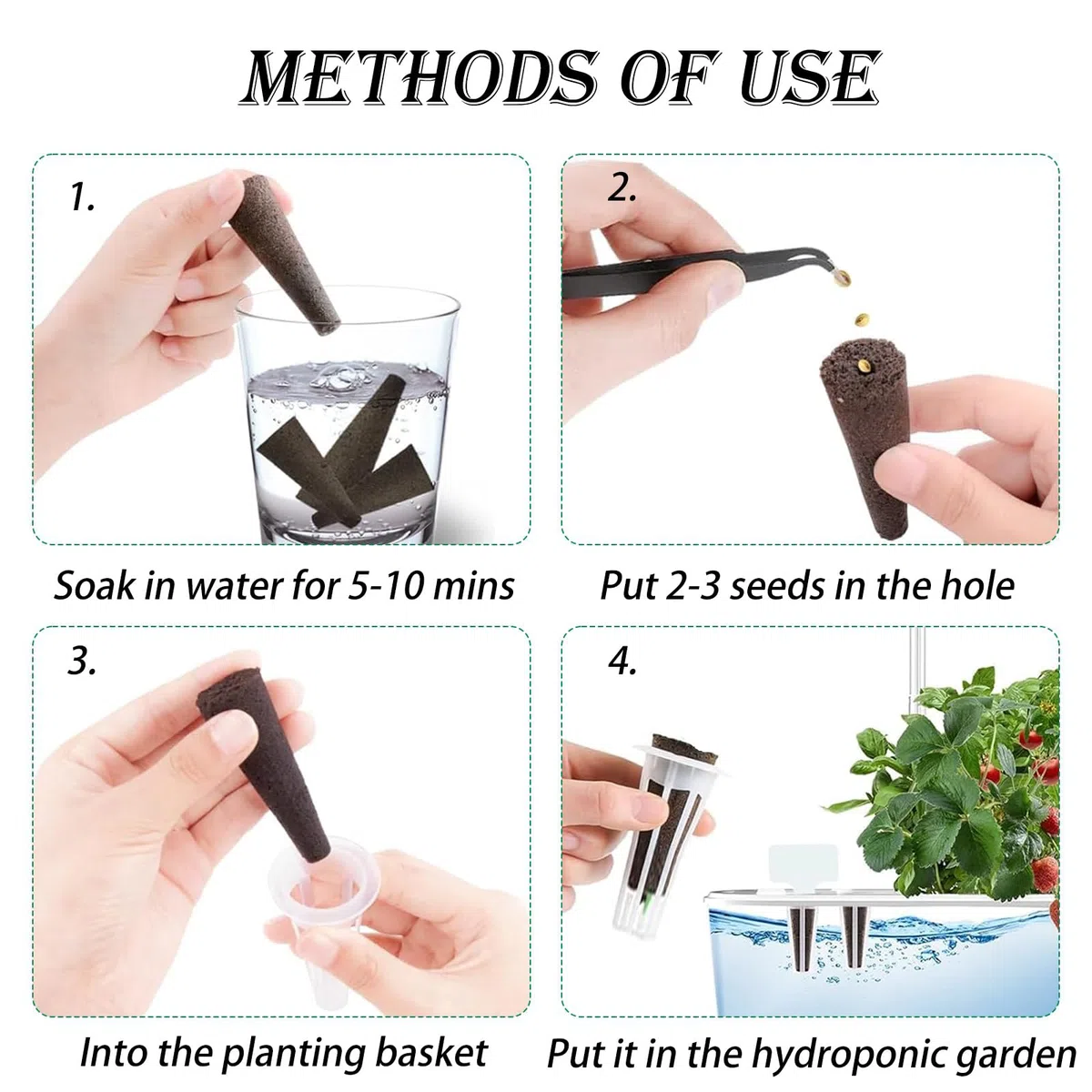 20 Piezas Hidroponia, Cultivo Hidropónico, Esponjas de Crecimiento, Kit de Cultivo Hidroponía, Esponjas para Cultivo Hidropónico, para Sistema de Cultivo Hidropónico de Jardín y Interior