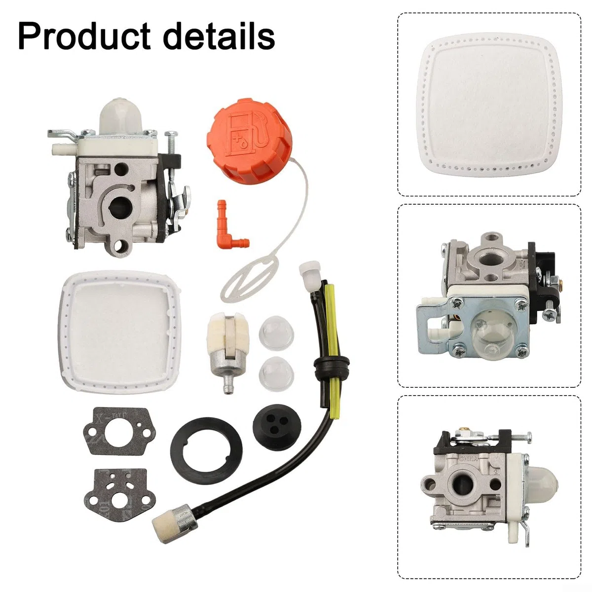 Kit de carburador para Echo PB-2520 para soplador de hojas, sustituye a A021004700 A021000722 A021000723, mezclador de aleación de aluminio con juntas para una fácil instalación y un