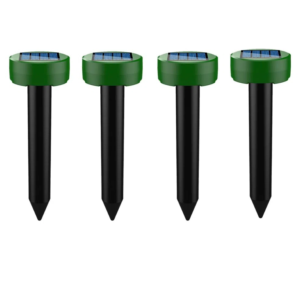 4X Ahuyentador de Topos,Ahuyentador de Ratas,Repelente Ultrasónico de Ratones,Repelente Solar De,Impermeable Repelente de Topo Solar para Jardin y Cámping,Anti Topos, Serpientes - Circular