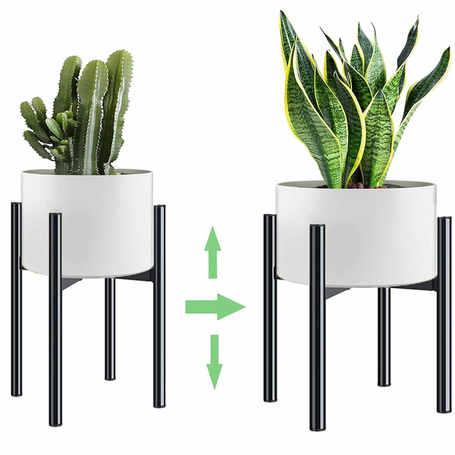 Soporte Ajustable para Plantas, Soporte para Plantas, Macetas Interior, 21 cm-35 cm, Metal Taburete, Moderno Soporte para Macetas para uso Interior y Exterior