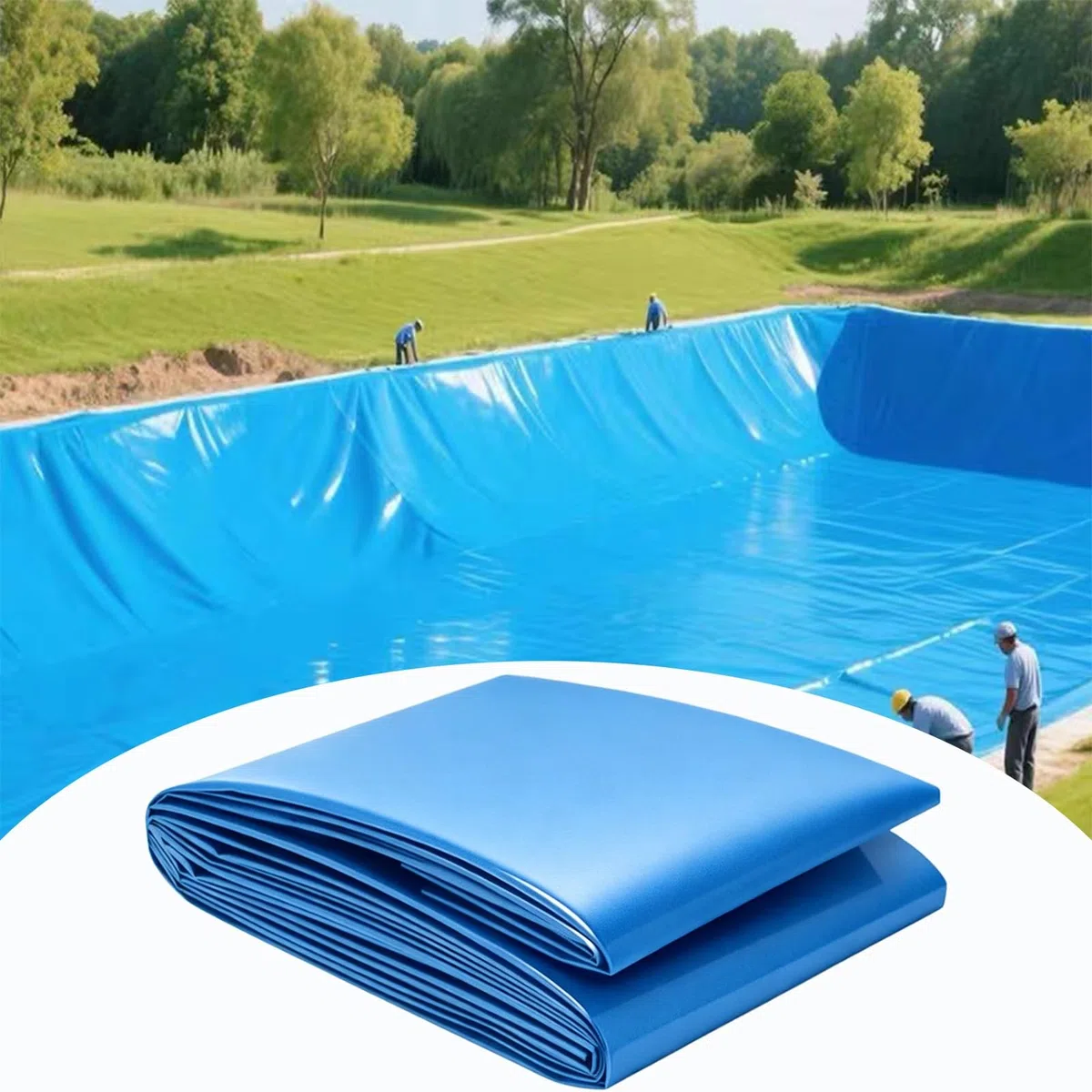 Revestimiento Flexible para Estanque Azul, Membrana para Estanque Grande 3x4m 4x5m 5x5m 6x8m, Película De Sellado De HDPE Resistente A Pinchazos para Almacenamiento De Agua(1x6m)