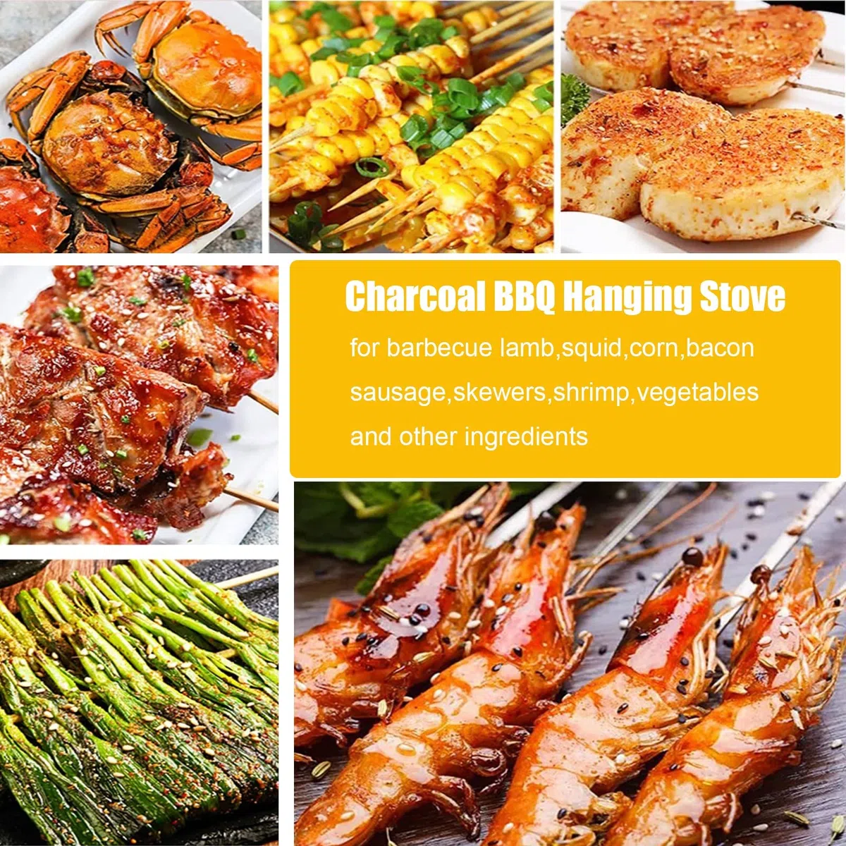 Parrilla ahumadora de carbón, barbacoa vertical de acero inoxidable con 50 pinchos para cocinar al aire libre y entusiastas de la barbacoa
