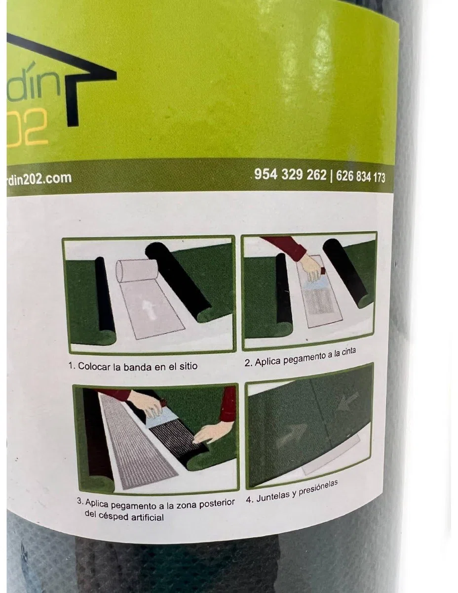Jardin202 - Bandas de Union Césped Artificial | Verde | Sin Adhesivo | Accesorio Césped 0,30x10m