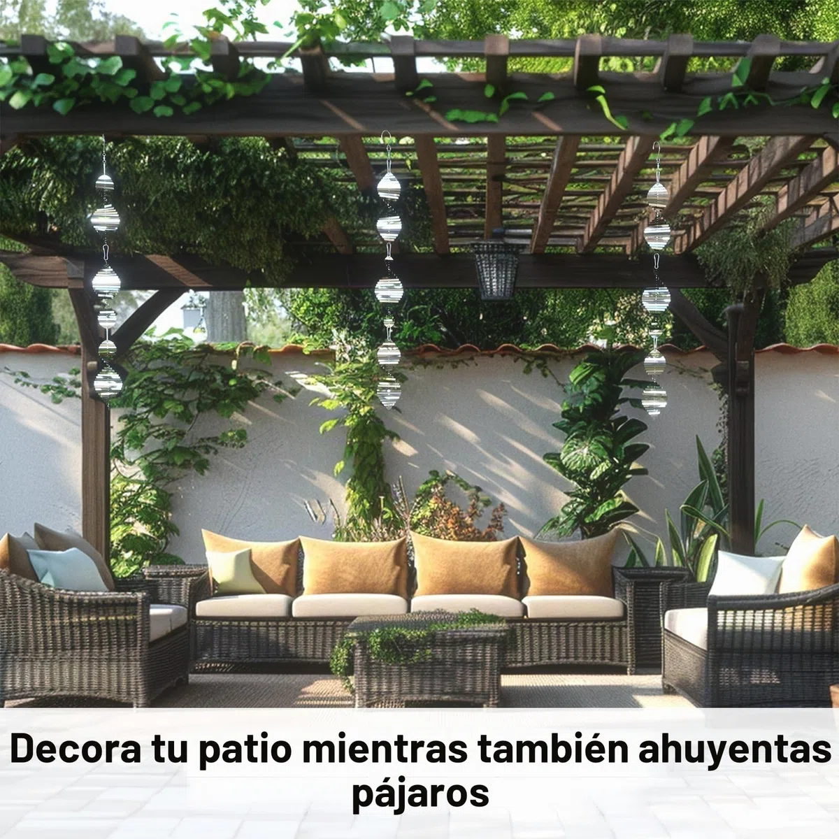 3D Ahuyentador de Pajaros, Varillas Reflectantes Repelentes de Pájaros, 360 Grados Espiral Reflectante ahuyentador de Palomas，para Espantar a Las Palomas Evitar Que Las Aves (Espina)