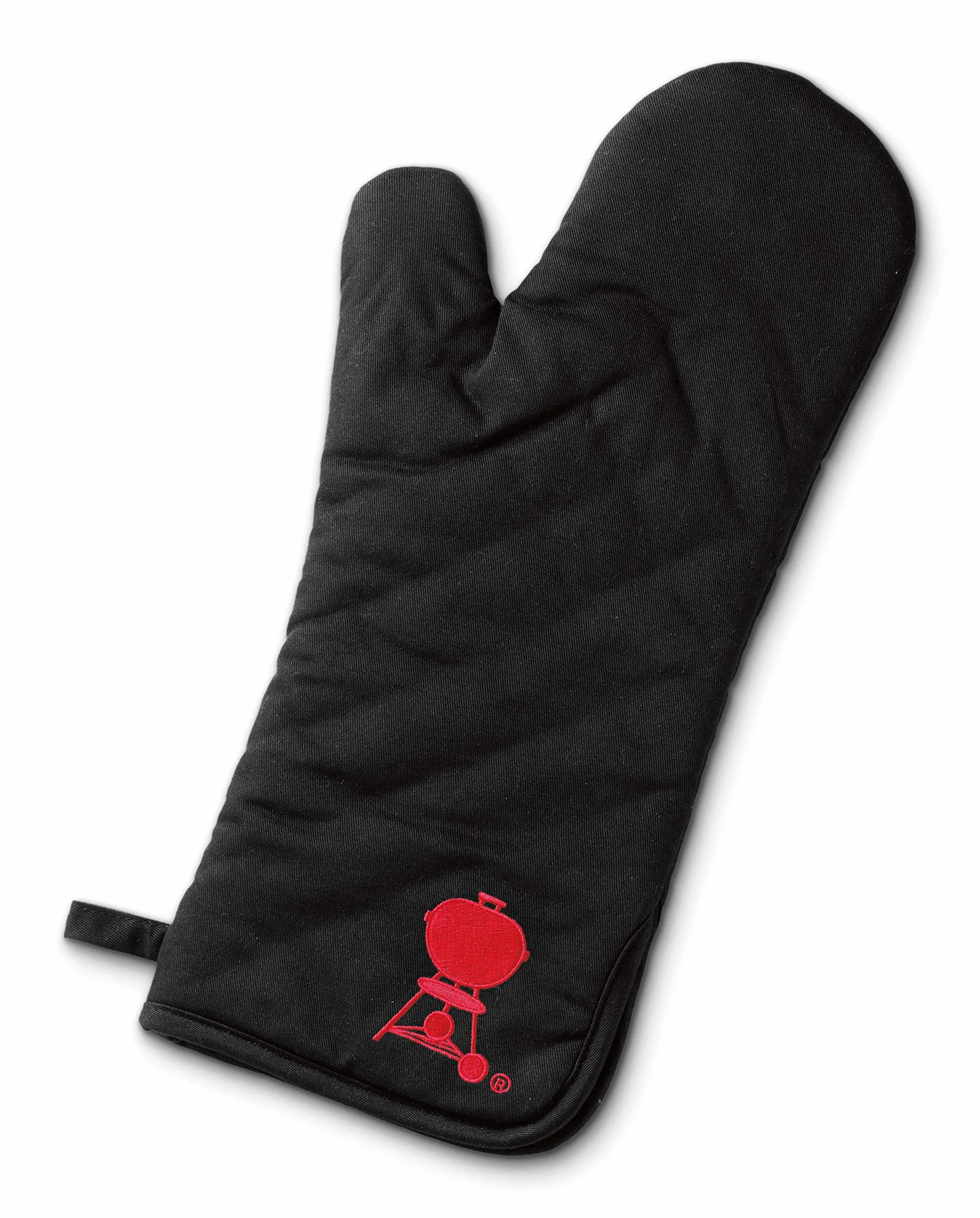 Weber Manopla para barbacoa, con logo rojo de Weber Kettle, protege las manos del calor - Negro (6472)