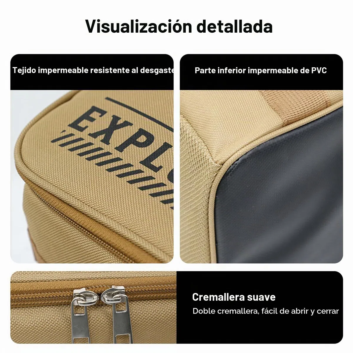 Bolsa organizadora de pícnic, bolsa de almacenamiento impermeable de gran capacidad, organizador plegable para playa, senderismo y manta/utensilios al aire libre