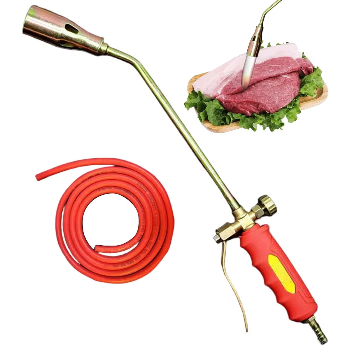 Antorcha para malezas, quemador de malezas de doble interruptor con mango antideslizante, antorcha para desmalezar con tubo de 47 pulgadas para desmalezar y derretir nieve.