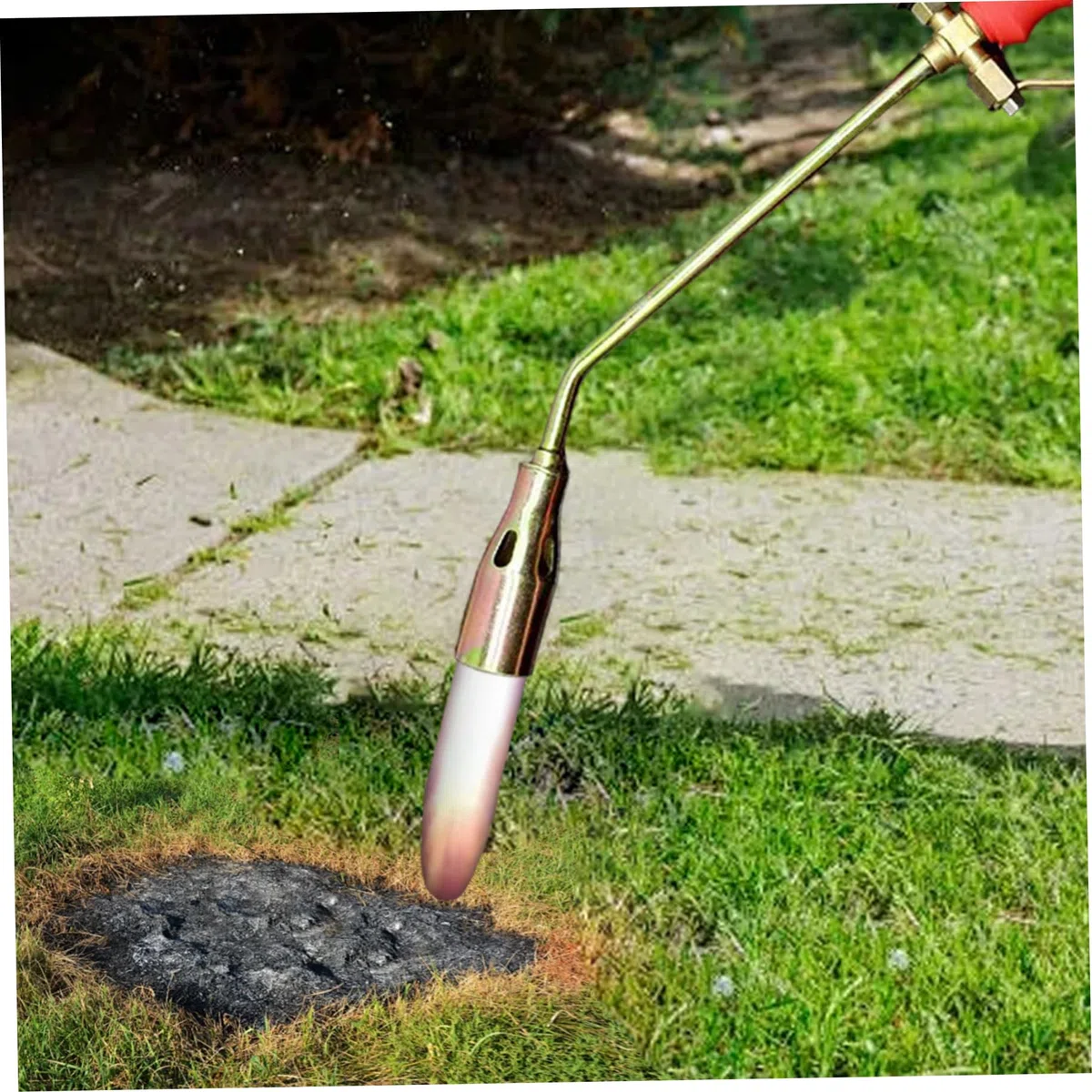 Antorcha para malezas, quemador de malezas de doble interruptor con mango antideslizante, antorcha para desmalezar con tubo de 47 pulgadas para desmalezar y derretir nieve.