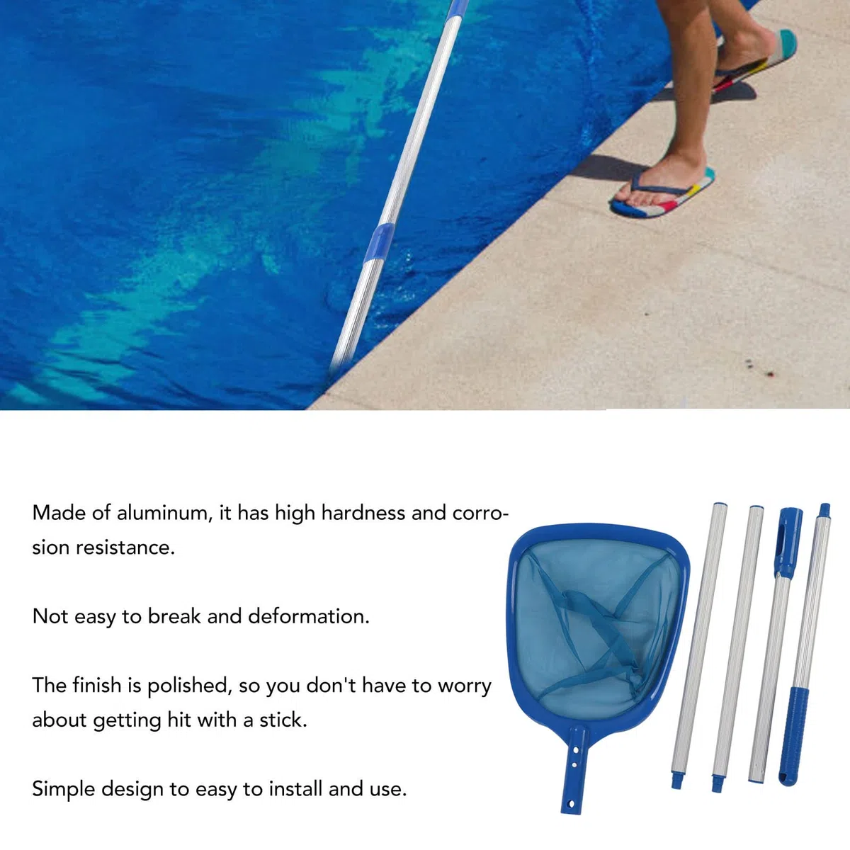 Red para Recogehojas Piscina, 160 cm Skimmer Red Aterrizaje, Red para Estanque, Red para Piscina, Skimmer para Piscina, Malla Fina para Fuente Acuario, Jacuzzi, SPA, Estanques para Peceras