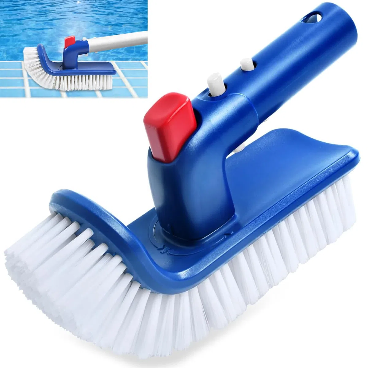 Cepillo Piscina Limpiafondos, Cabezal de Cepillo para Piscina, 180 Grados Giratorio Cepillo para Limpiar Fondo, Paredes y Azulejo, Cepillo de Limpieza de Piscina para Piscinas, Jacuzzi, SPA, Cocina