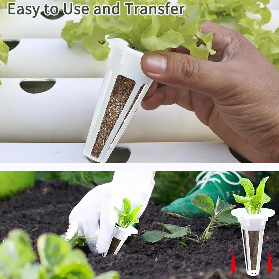 50 Piezas Kit de Sistemas de Cultivo hidropónico,25 Piezas esponjas de Crecimiento de raíces,25 Piezas Maceta Hidropónica,para Sistema de Cultivo Hidropónico de Jardín,Interior