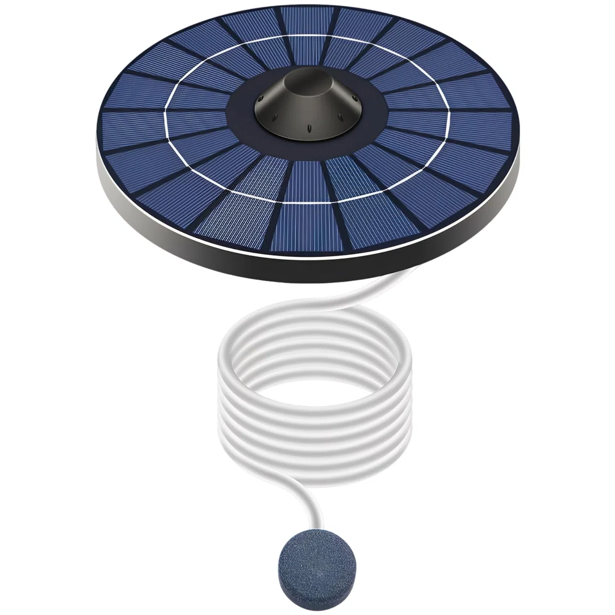 PONDON Aireador solar flotante para estanques, oxigenador de 6 V/2,5 W, bomba de aire solar con apagado automático, difusor de burbujas de piedra de silicona, configuración simple para peceras, baños