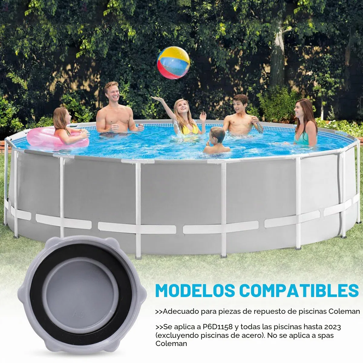GZWY Tapa de válvula de drenaje de piscina, accesorios de piscina para Bestway P6H1158 tapón de válvula de drenaje para P01006 cubiertas de repuesto para piscina sobre el suelo, piezas de repuesto
