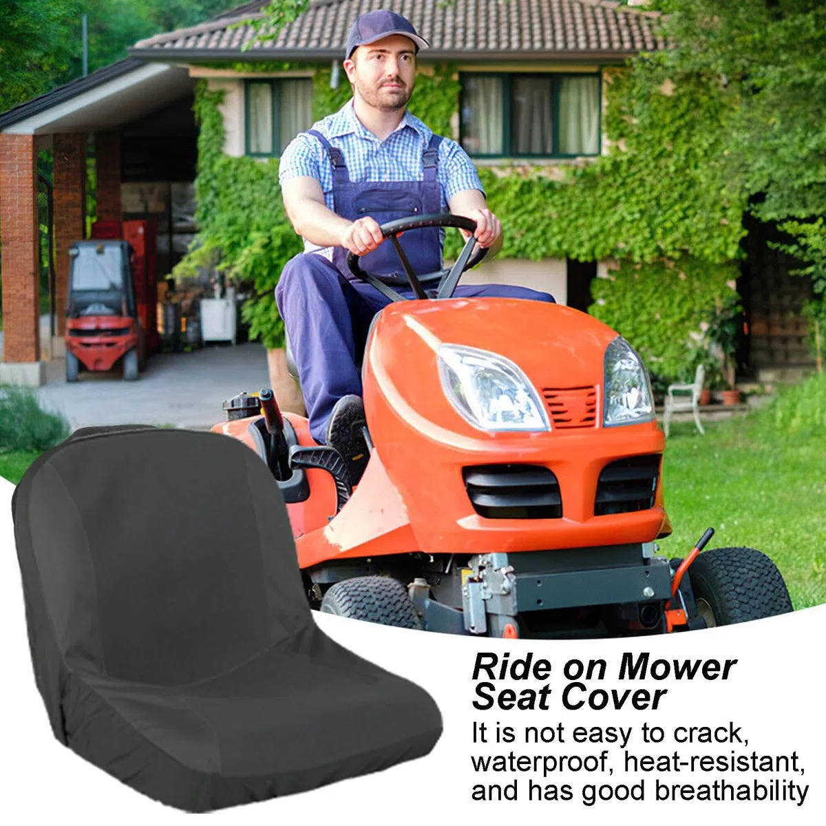 Funda para asiento de tractor - Funda impermeable para asiento de tractor, protector de asiento para cortacésped | Funda para asiento de tractor para cortacésped con bolsillos de almacenamiento, funda