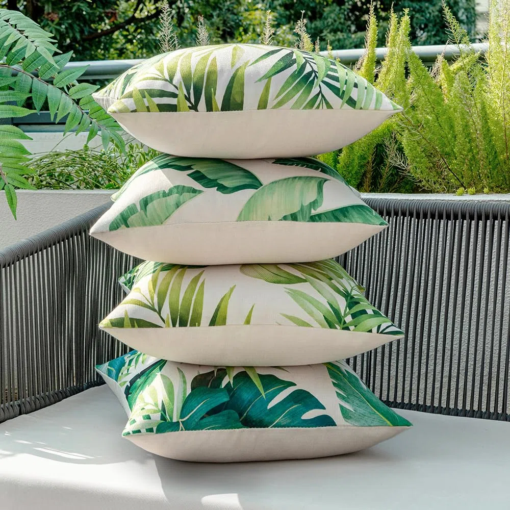 MIULEE 4 Piezas Fundas de Cojín Impermeables Almohadas Fundas de Cojín Oxford para Exterior Salón Cama Silla Habitación Balcón Oficina Dormitorio