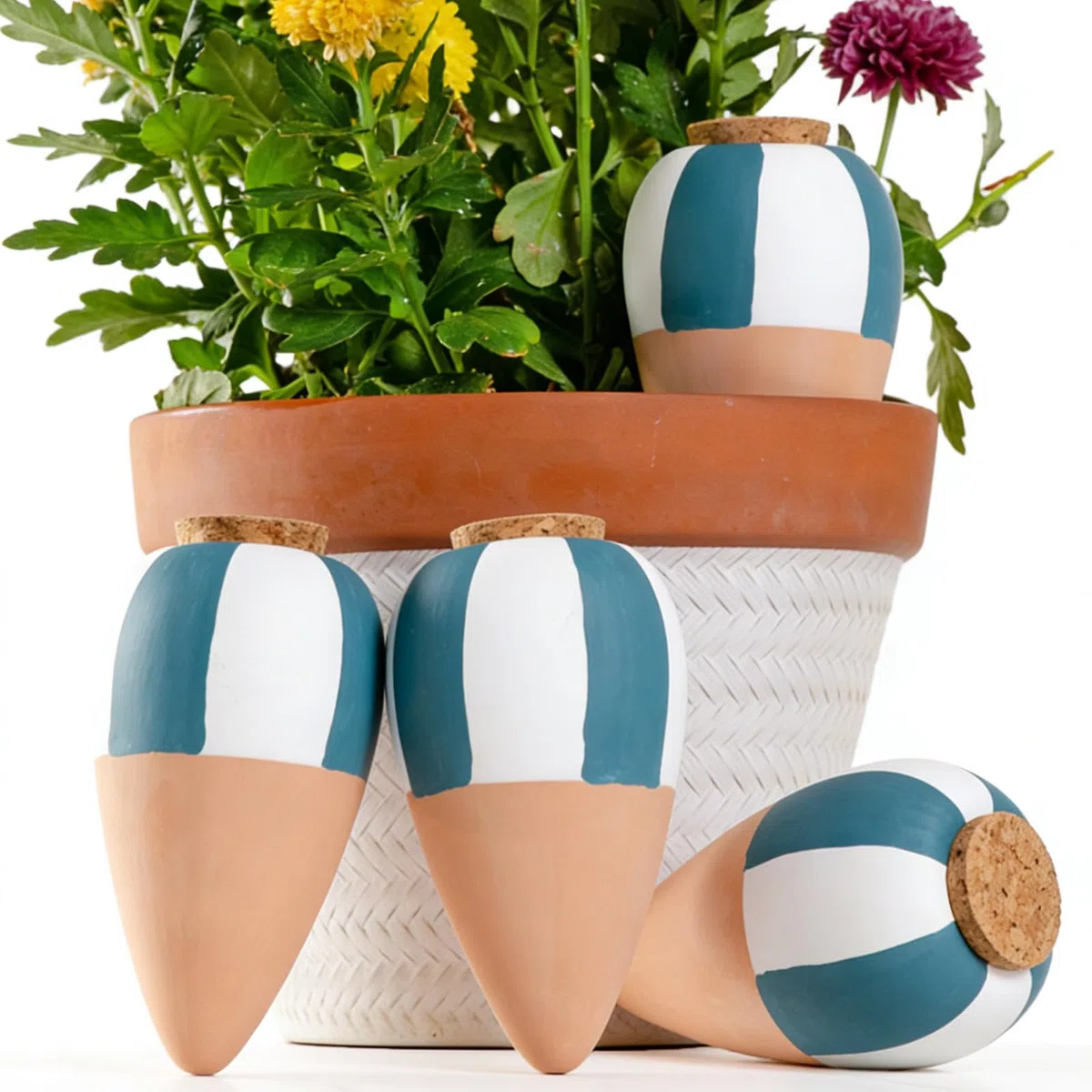 RoseFlower Bolas de Riego de Terracota, Riego de Arcilla, estacas de autorriego para Plantas, riego Plantas Vacaciones para Plantas de Interior y Exterior, hogar y Oficina