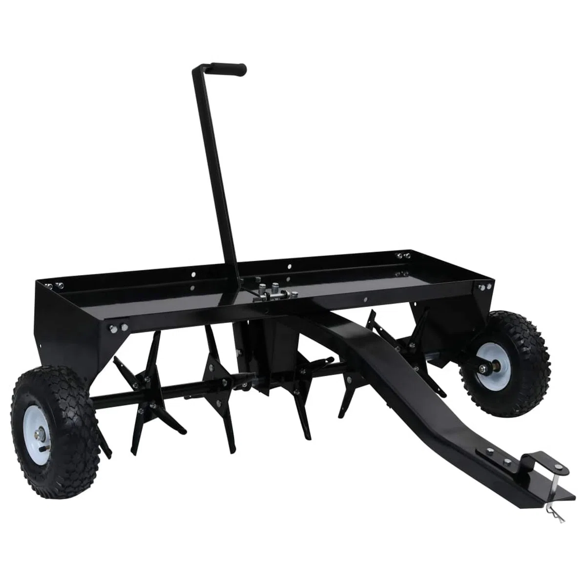 Tidyard Aireador de Césped con Rodillo para Aireación y Ventilación del Suelo - Negro, Acero, 102 cm de Ancho, 50 kg de Capacidad