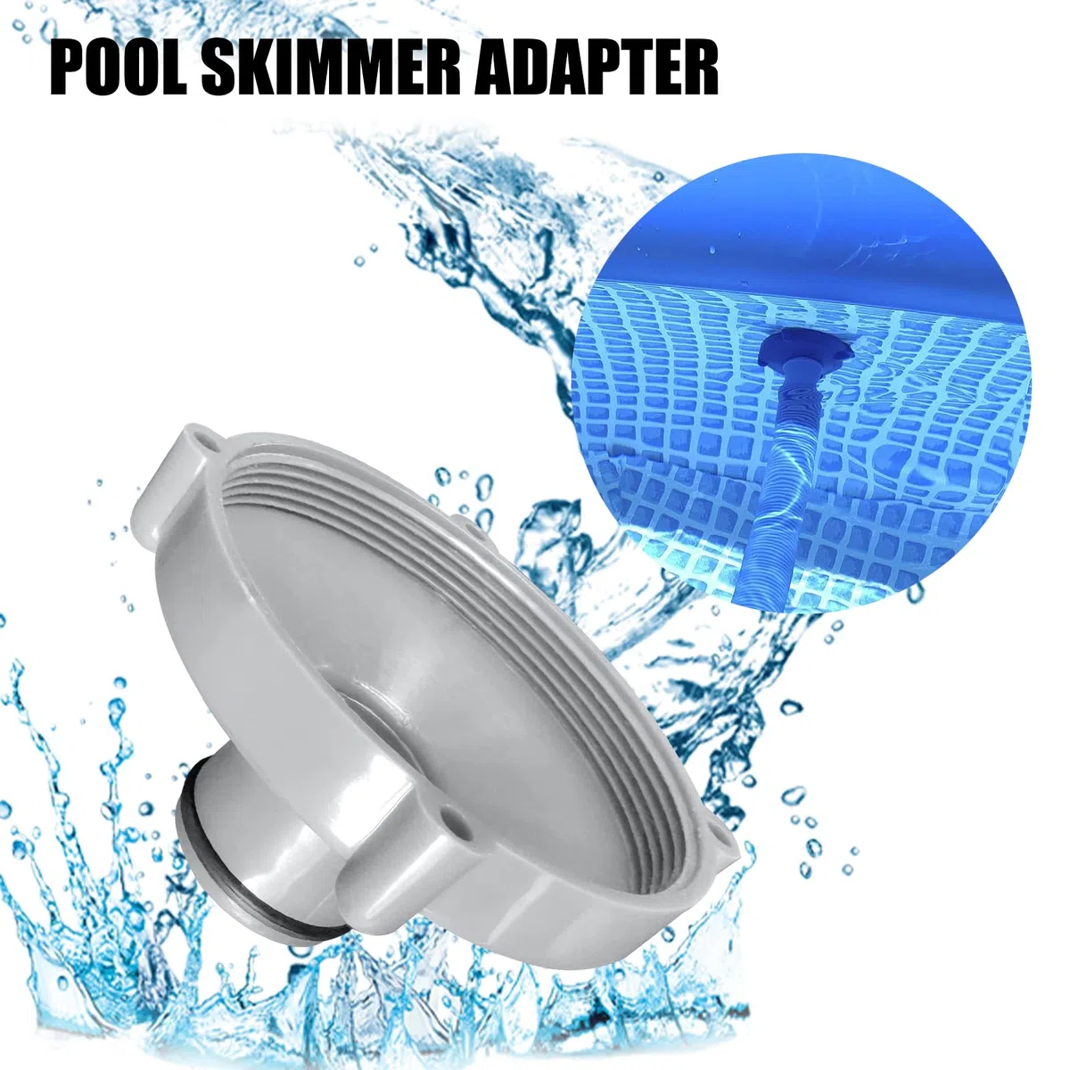 2 adaptadores para aspiradora de Piscina para Manguera de aspiración, Limpieza rápida de la Piscina, Adaptador para Manguera de aspiración para Piscinas Quick-up (Gris)