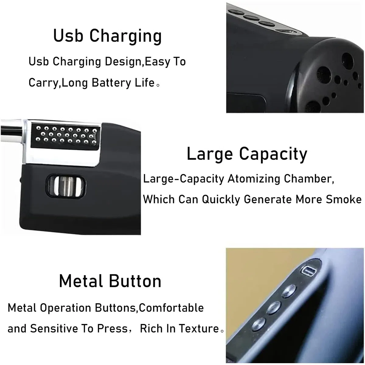 RayGenius Introductor De Humo, Mini Ahumador, Generador EléCtrico PortáTil De Humo FríO para Comida, CóCteles, Carne, Bebidas, Bistec con Tapa De Taza