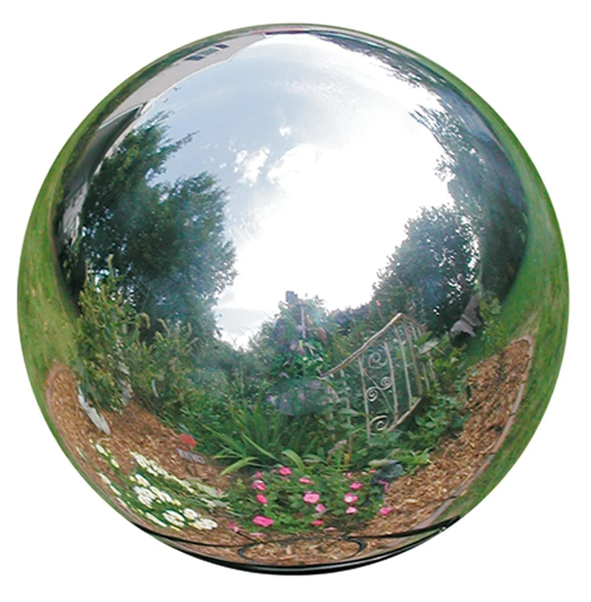 Bola de espejo de 20 cm de diámetro, esfera de acero inoxidable plateado pulido reflectante suave para jardín, colorida y brillante adición a cualquier jardín u hogar