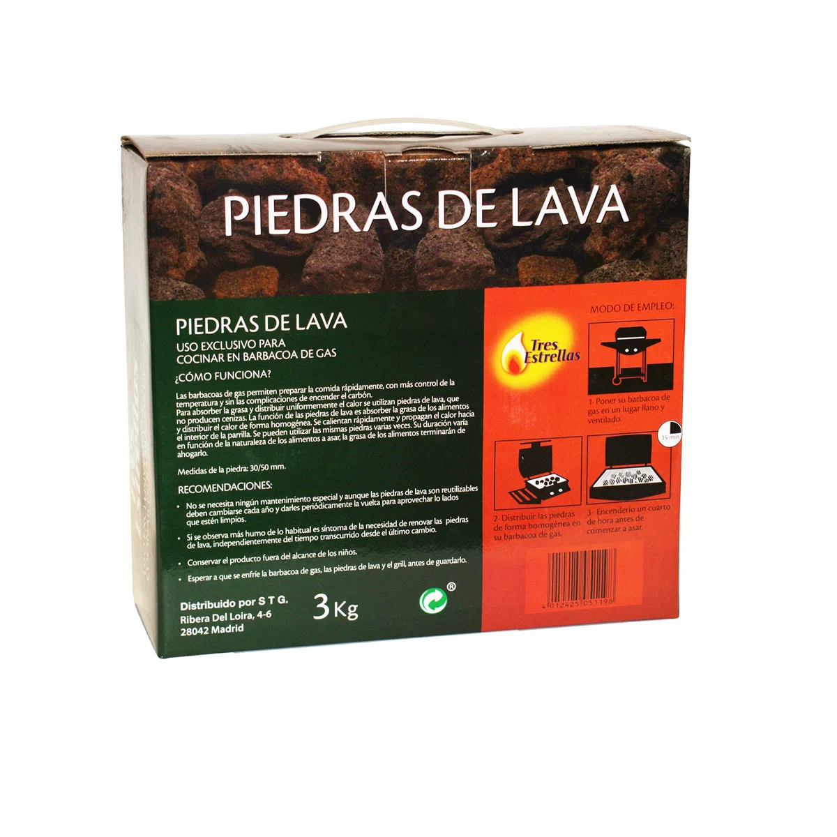 Piedras Volcánicas para Barbacoa, 3 kg | Rocas de Lava Perfectas para Cocinar en Parrilla Eléctrica