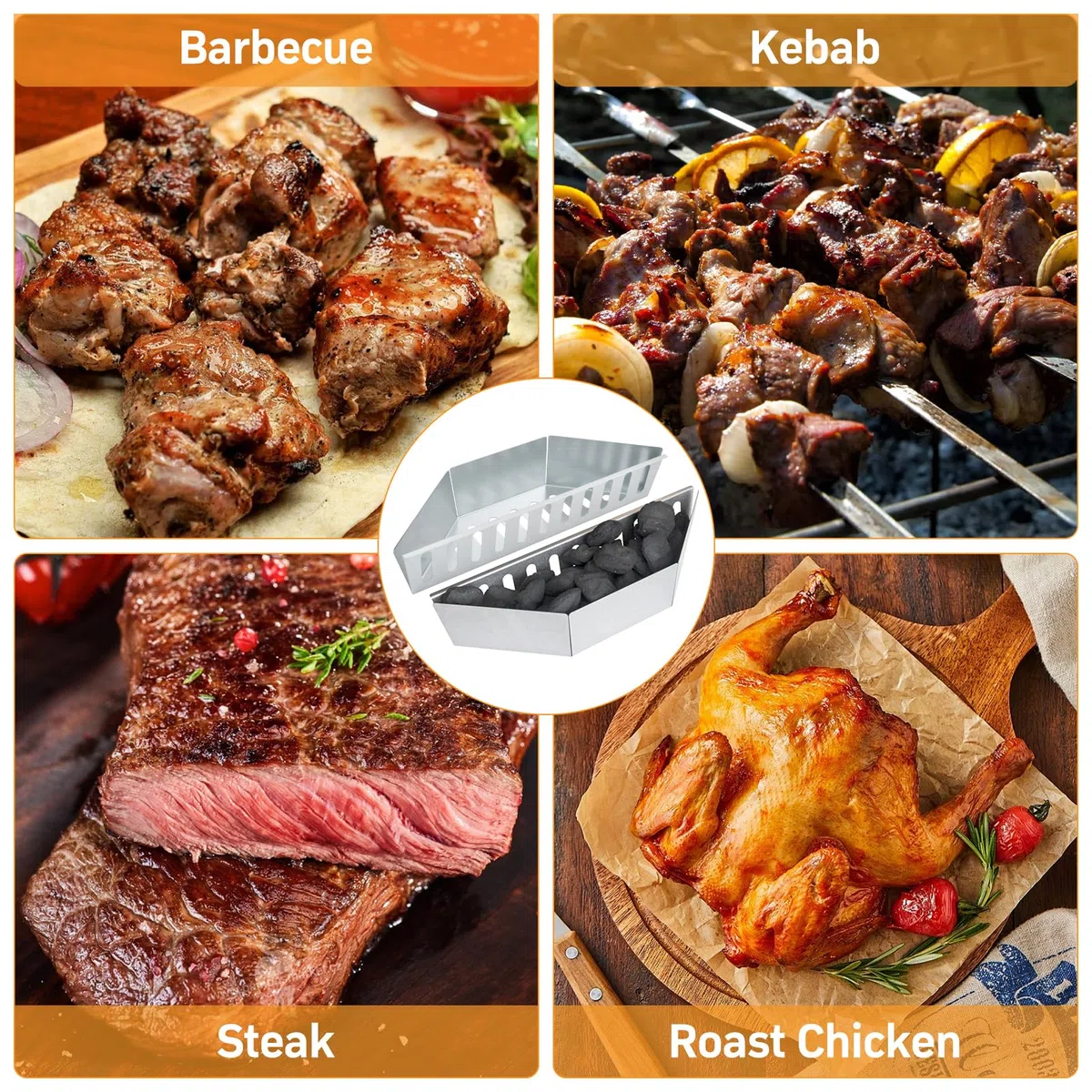 Cesta de carbón para barbacoa Weber - Accesorio BBQ para parrillas de bola de 57 cm - Cestas de carbón y bandeja de carbón - Compatible con las parrillas de carbón Weber 7403 y One-Touch